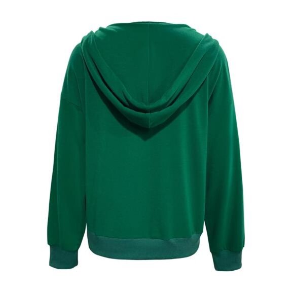 Full Size Snap-Down Hoodie with Kangaroo Pocket Plus Size - Picture 4 of 8